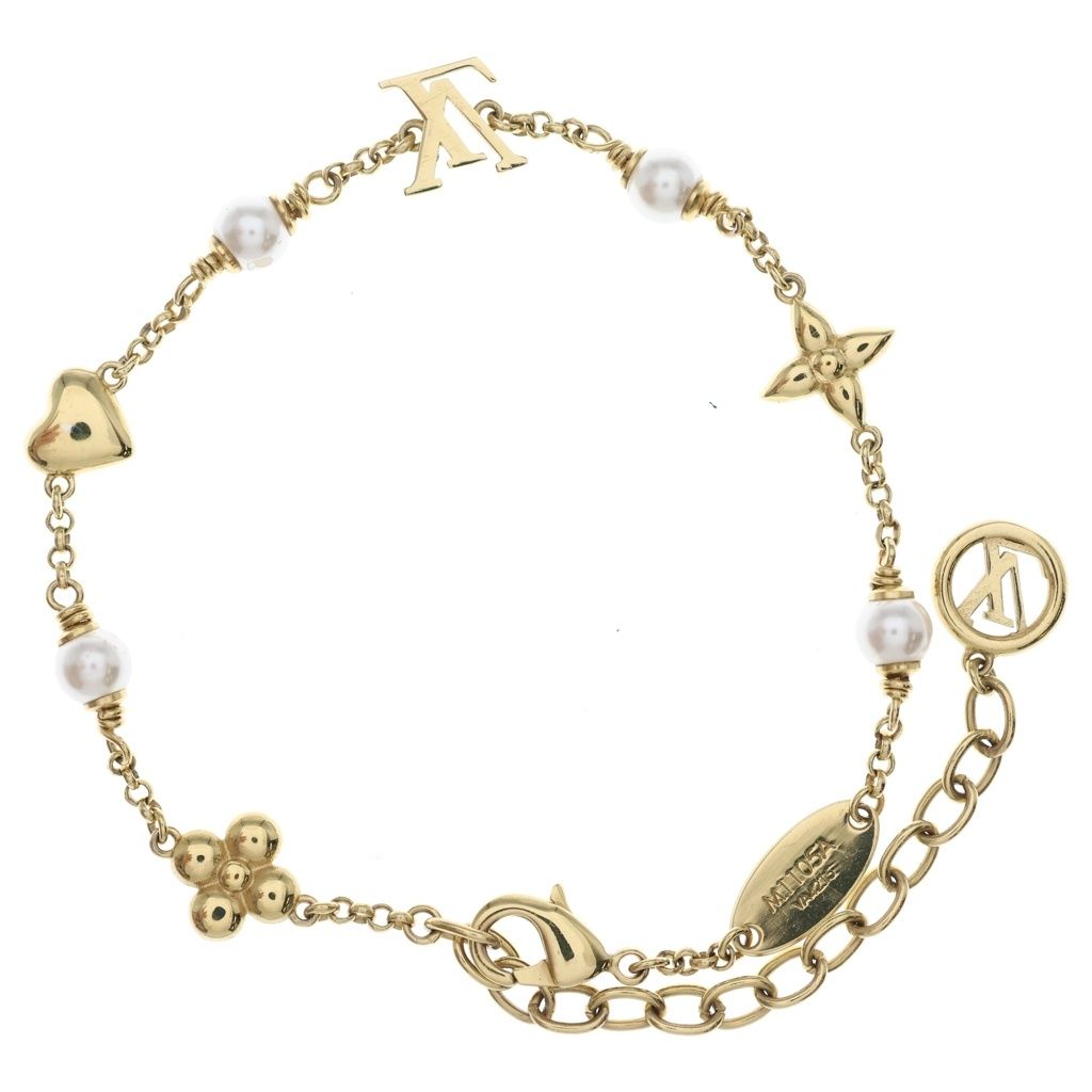 Louis Vuitton LV Heart Motif Pearl Bracelet Gold — view 2