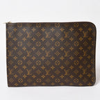Louis Vuitton Clutch Poche Document Monogram Gold