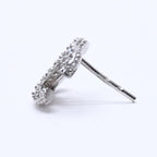 Chanel CC Logo Earrings 15 Rhinestone Metal Silver Clear — view 4