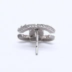 Chanel CC Logo Earrings 15 Rhinestone Metal Silver Clear — view 5