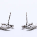 Chanel CC Logo Earrings 15 Rhinestone Metal Silver Clear — view 7