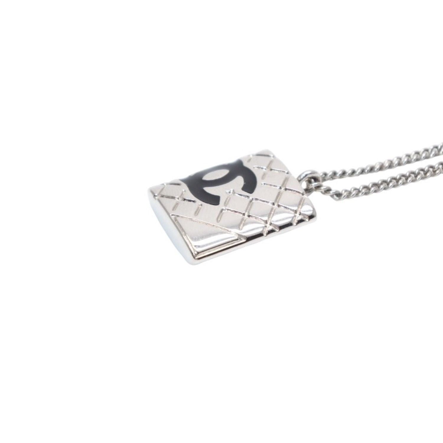 Chanel Canbon Cambon Line Necklace 05 42 Metal Silver — view 4