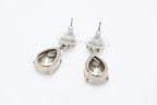 Chanel CC Logo Drop Shape Large Rhinestone Earrings Metal — view 3