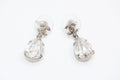 Chanel CC Logo Drop Shape Large Rhinestone Earrings Metal