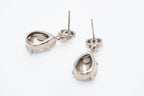 Chanel CC Logo Drop Shape Large Rhinestone Earrings Metal — view 6