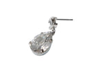 Chanel CC Logo Drop Earrings Metal Rhinestone Clear Silver — view 2