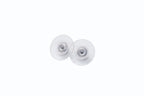 Chanel CC Logo Drop Earrings Metal Rhinestone Clear Silver — view 8