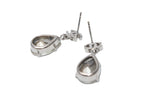 Chanel CC Logo Drop Earrings Metal Rhinestone Clear Silver — view 4