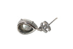 Chanel CC Logo Drop Earrings Metal Rhinestone Clear Silver — view 6