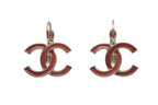 Chanel CC Logo Hoop Earrings 18 Metal Gold
