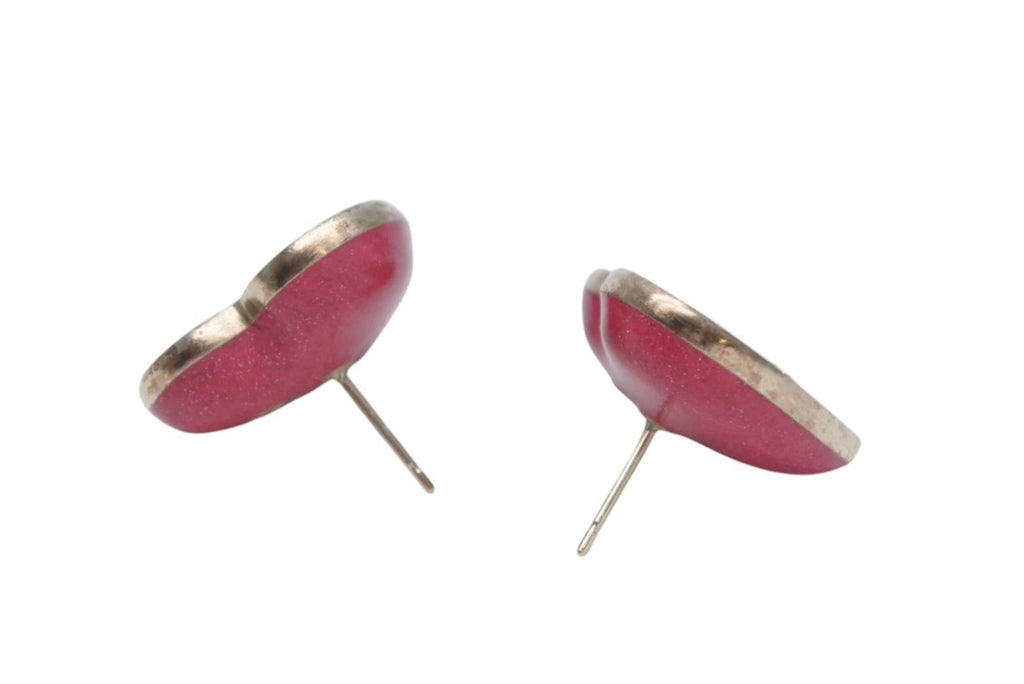 Chanel Heart CC Logo Earrings Metal Rhinestone Gold Pink Clear — view 4