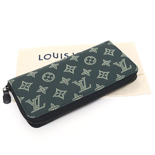 Louis Vuitton Zippy Wallet Horizontal Monogram Shadow Forest Green — view 6