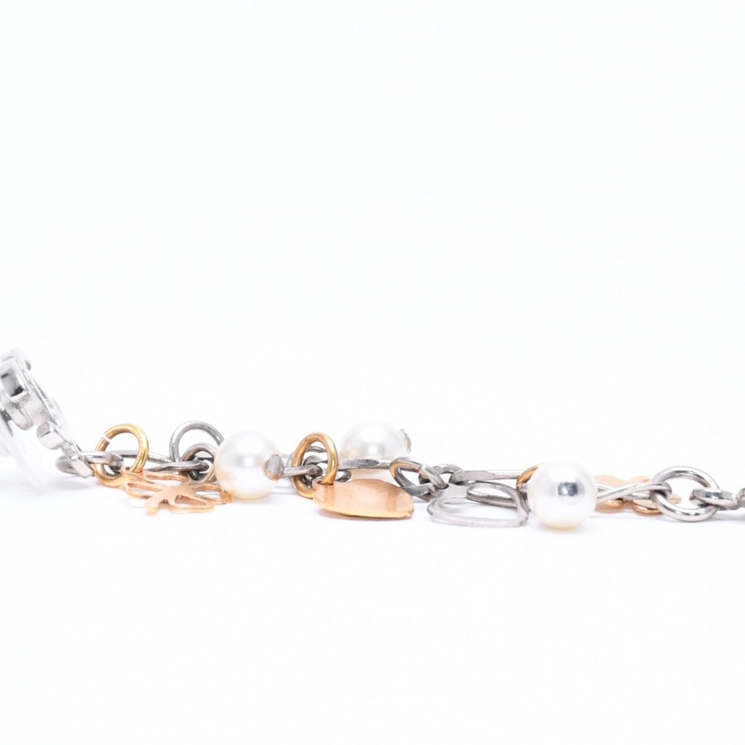 Chanel Drop Earrings 06 CC Logo Clover Heart Faux Pearl — view 4