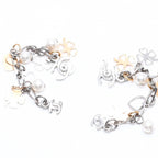 Chanel Drop Earrings 06 CC Logo Clover Heart Faux Pearl — view 7