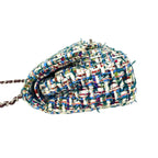 Chanel Double Flap CC Logo Tweed Chain Shoulder Bag Multicolor — view 5