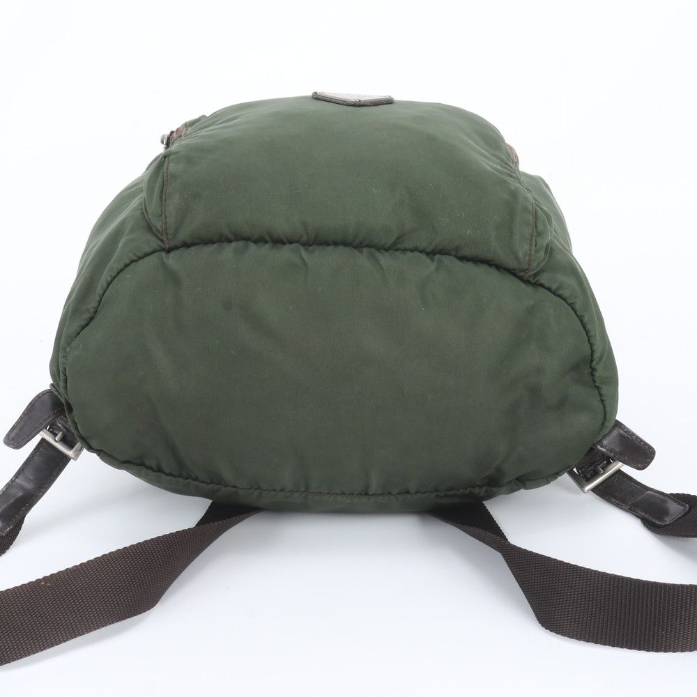 Prada Tessuto Nylon Triangle Logo Leather Backpack — view 5