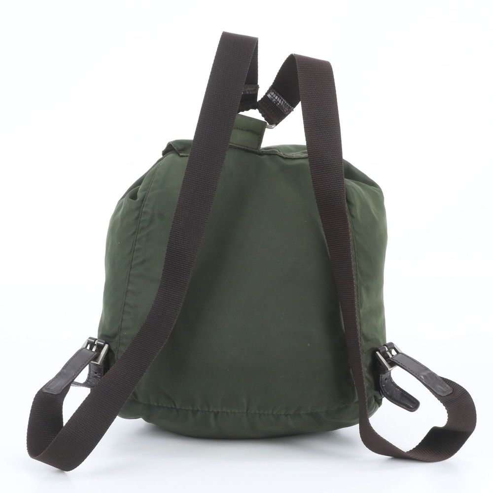 Prada Tessuto Nylon Triangle Logo Leather Backpack — view 2