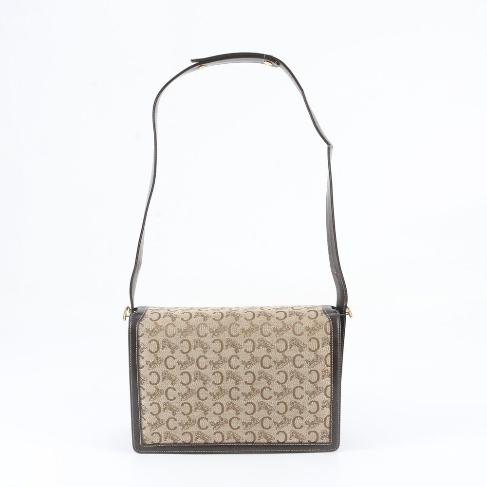 Celine Saluki Leather Canvas 2-Way Shoulder Bag — view 3