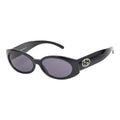 Gucci Vintage Interlocking Cell Frame Sunglasses Eyewear GG Black Acetate