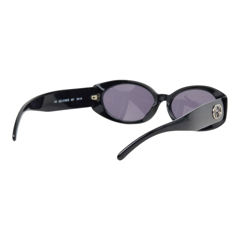 Gucci Vintage Interlocking Cell Frame Sunglasses Eyewear GG Black Acetate — view 3