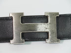 Hermes Constance Belt Reversible 75 Leather Black Blue Silver — view 4