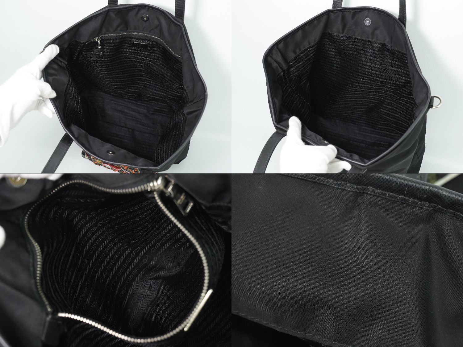 Prada Robot Collection Shoulder Bag Tote Nylon Black Multicolor — view 8