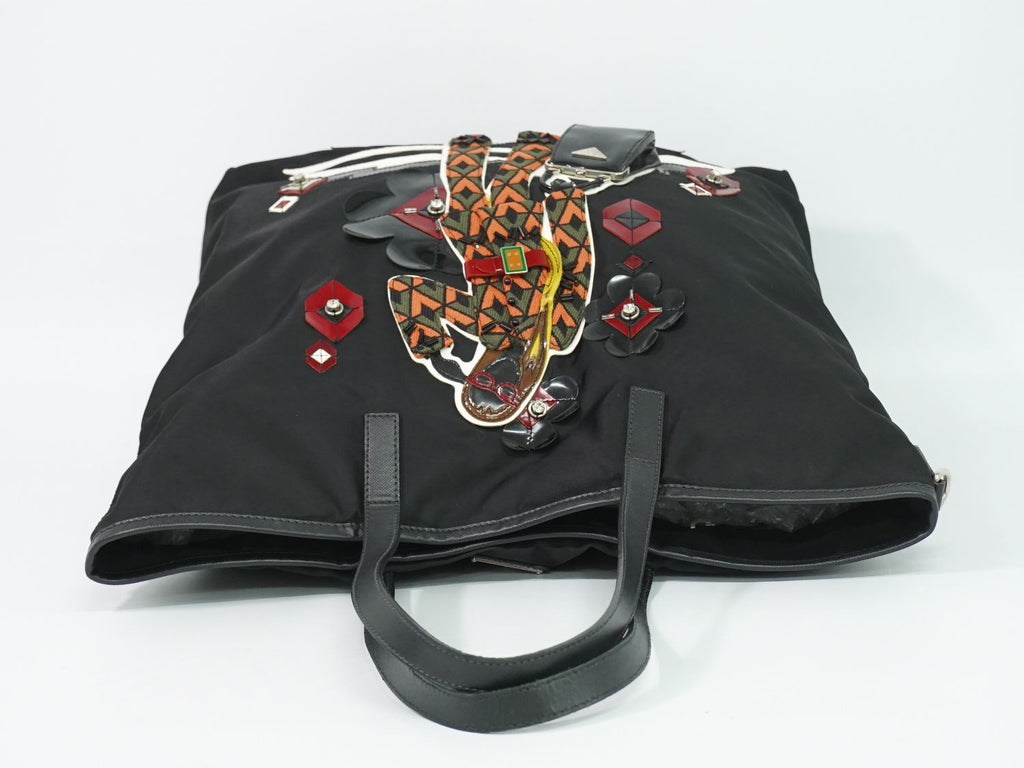 Prada Robot Collection Shoulder Bag Tote Nylon Black Multicolor — view 5