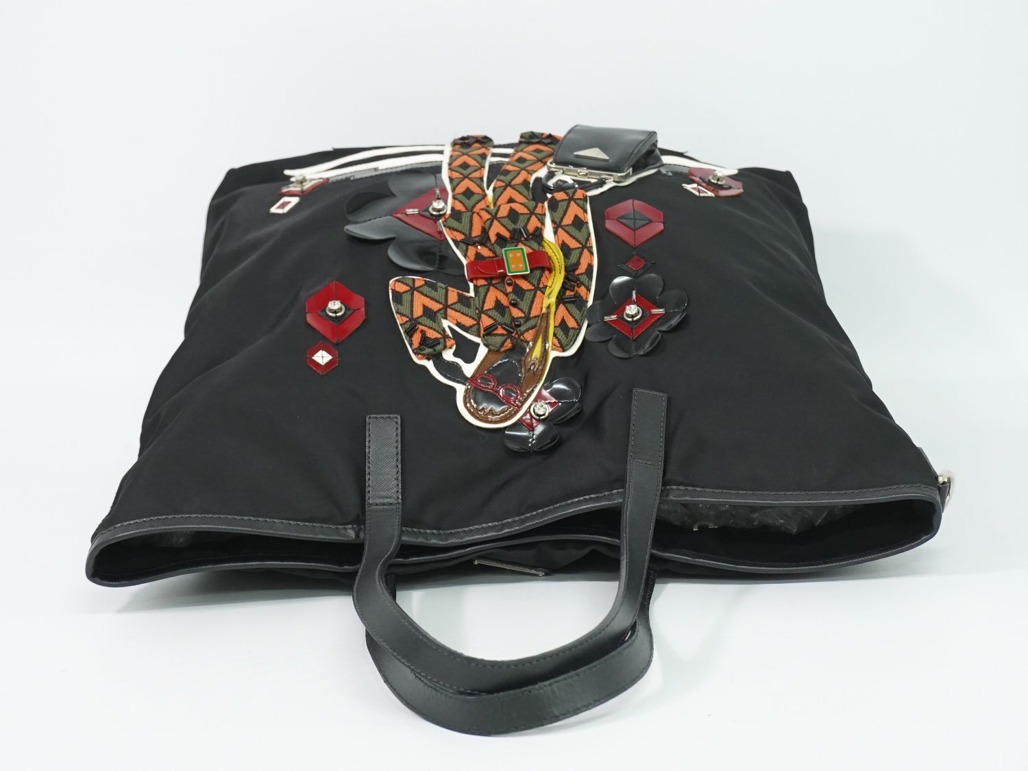 Prada Robot Collection Shoulder Bag Tote Nylon Black Multicolor — view 5