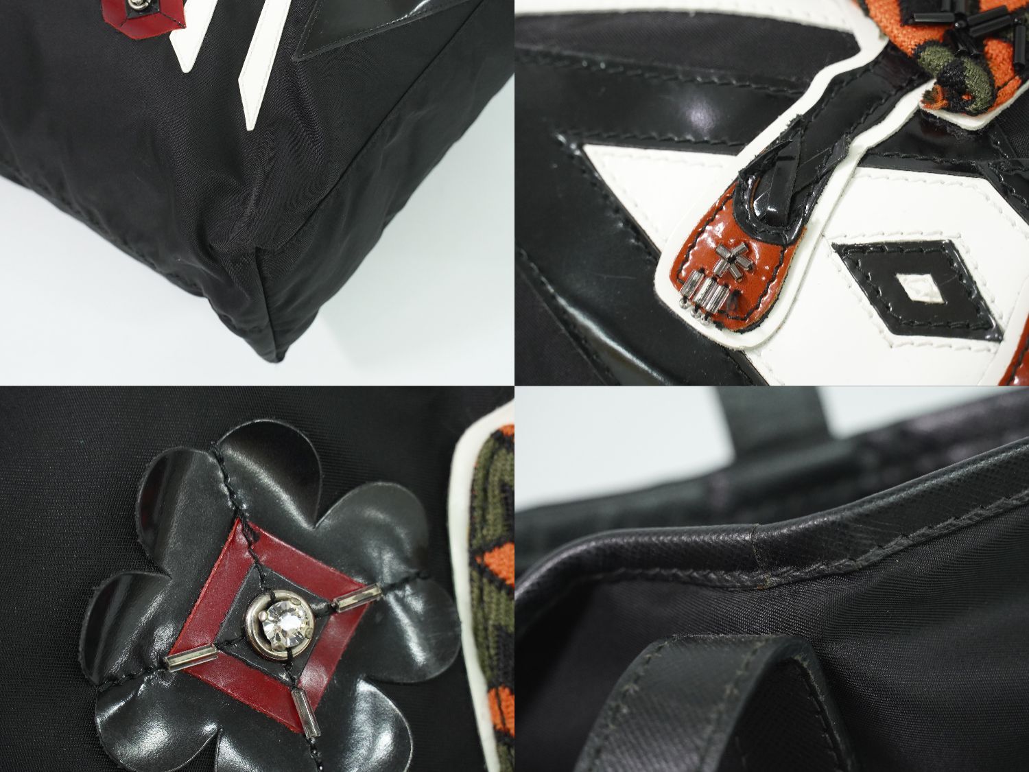 Prada Robot Collection Shoulder Bag Tote Nylon Black Multicolor — view 7