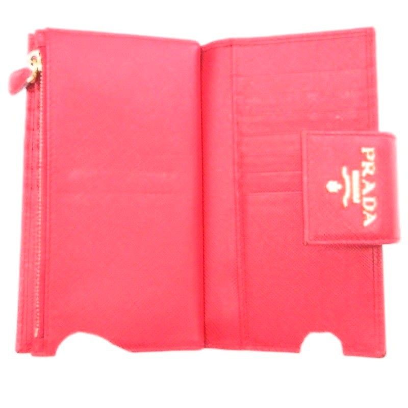 Prada Logo Flap Bifold Wallet Saffiano Leather — view 4
