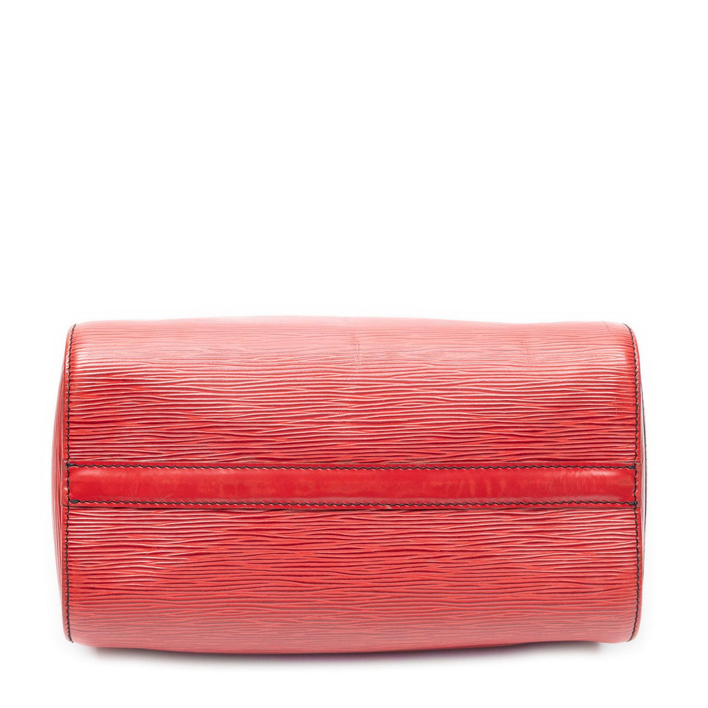 Louis Vuitton Speedy Black Stitch Red Epi Handbag — view 6