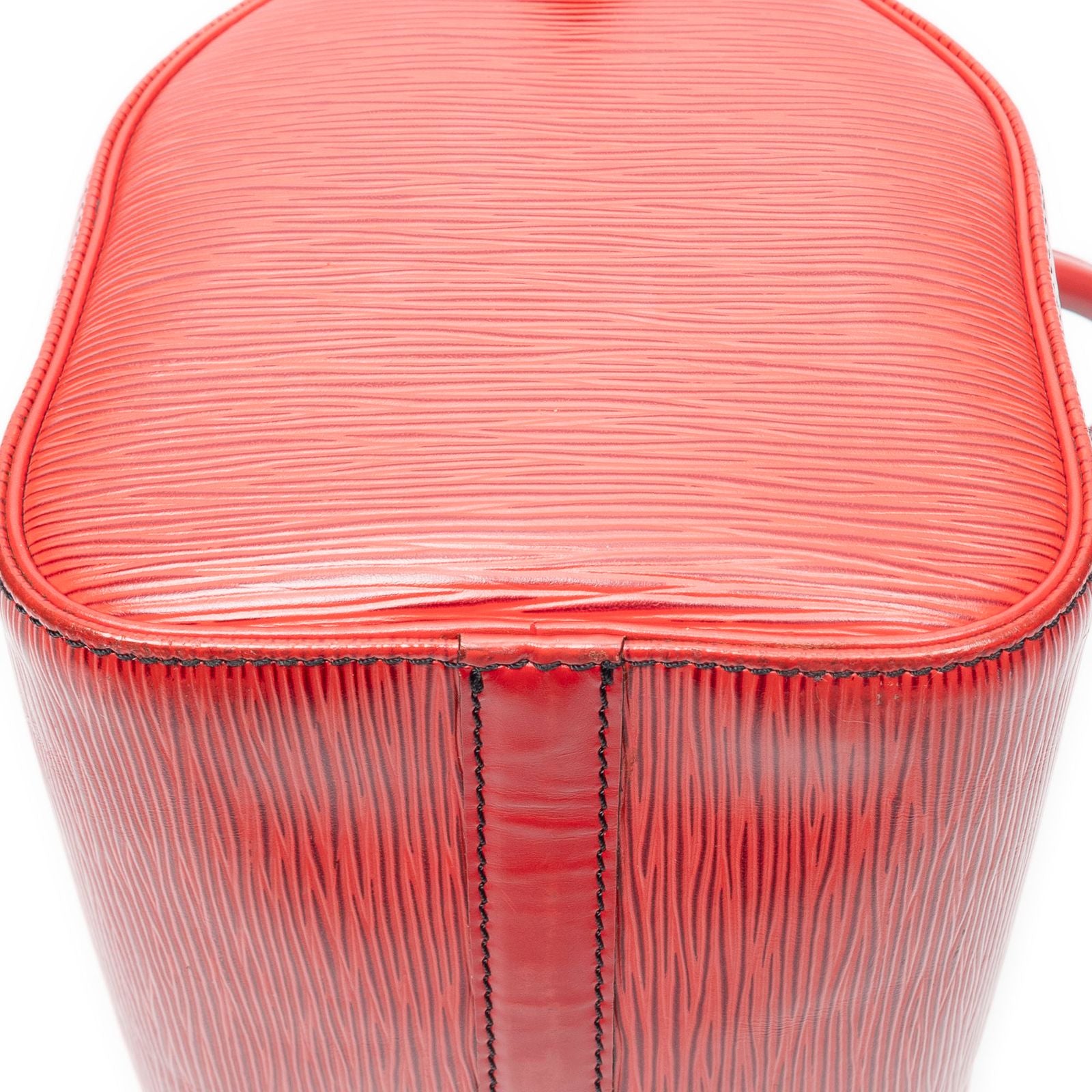 Louis Vuitton Speedy Black Stitch Red Epi Handbag — view 8