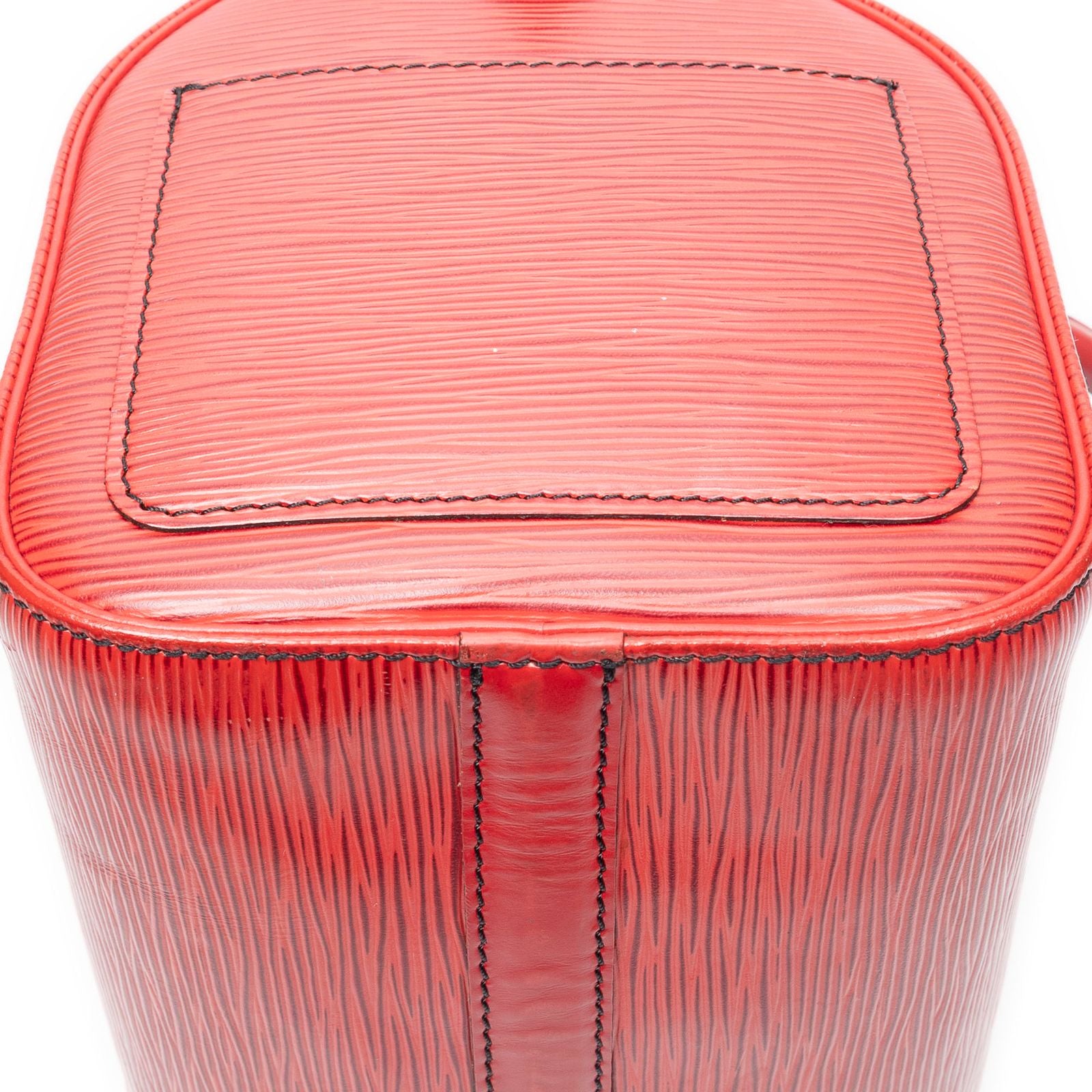 Louis Vuitton Speedy Black Stitch Red Epi Handbag — view 7
