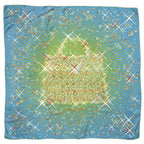 Hermes Scarf Blue Green Orange Twill Silk — view 2