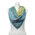 Hermes Scarf Blue Green Orange Twill Silk