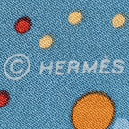 Hermes Scarf Blue Green Orange Twill Silk — view 4