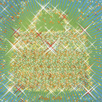 Hermes Scarf Blue Green Orange Twill Silk — view 3