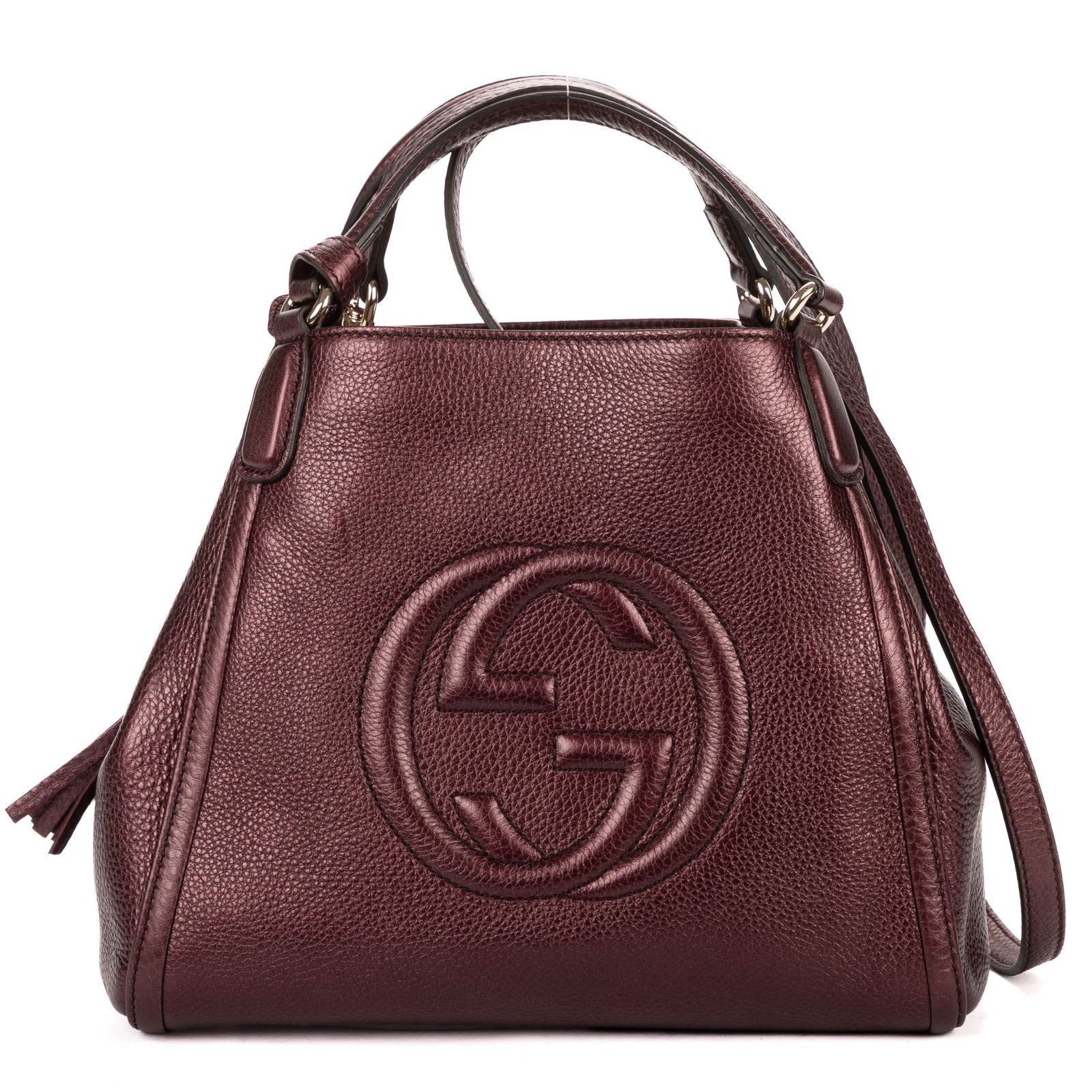 Gucci Soho Tassel Burgundy Grain Calfskin Leather