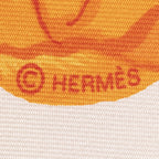 Hermes Scarf Orange Green White Twill Silk — view 4