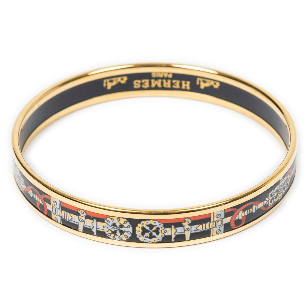 Hermes Enamel Bangle Black Bracelet — view 3