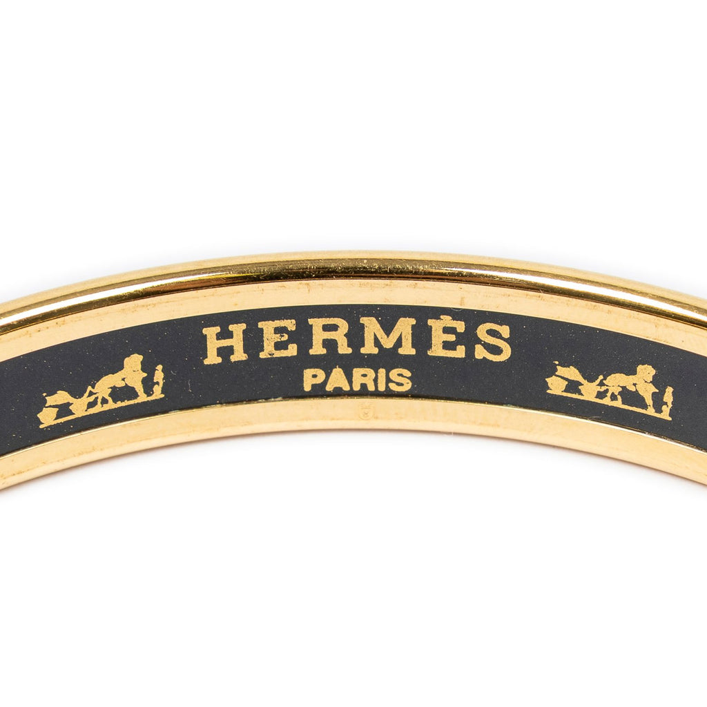 Hermes Enamel Bangle Black Bracelet — view 4