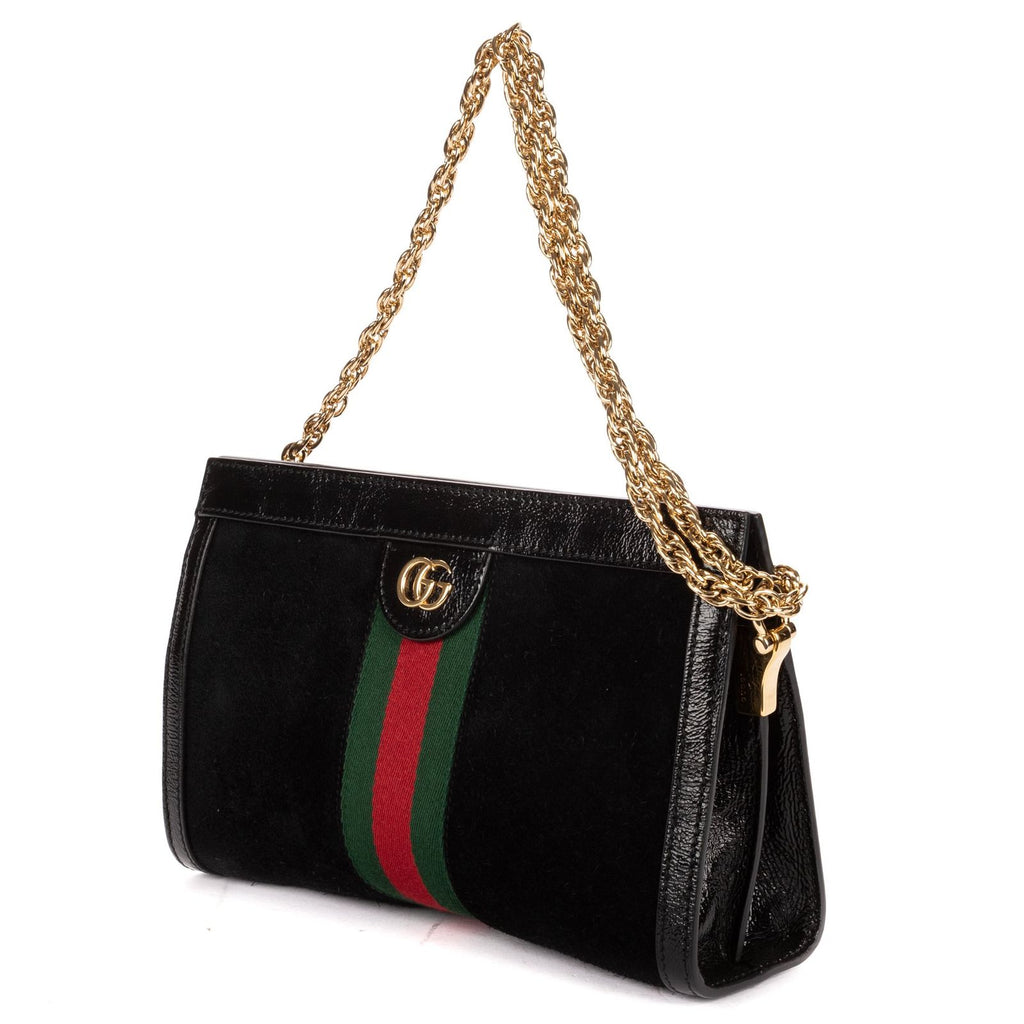 Gucci Small GG Ophidia Black Red Green Suede Leather — view 2