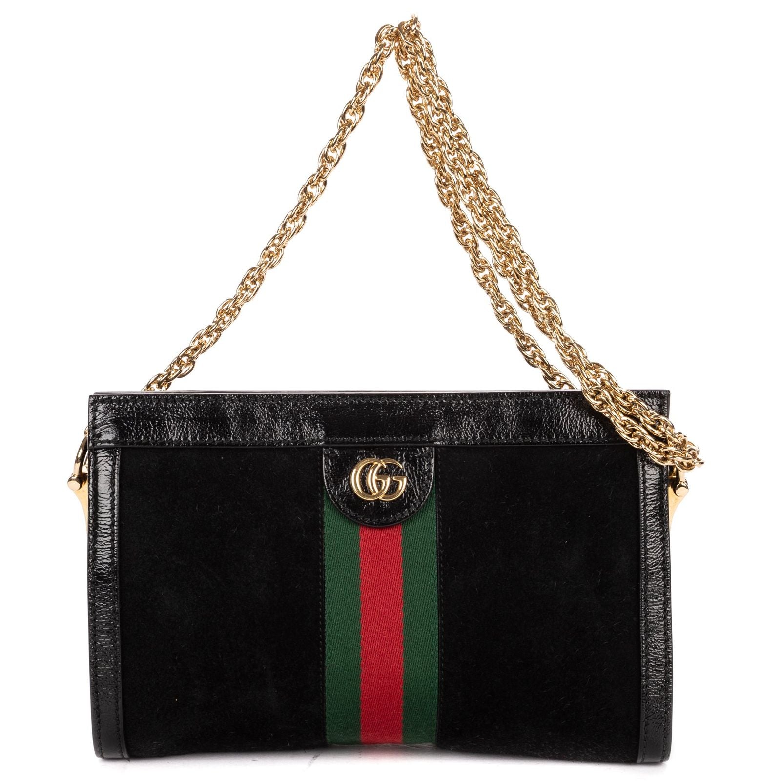 Gucci Small GG Ophidia Black Red Green Suede Leather