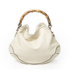 Gucci Peggy Bamboo Handle Hobo Ivory Calfskin Leather