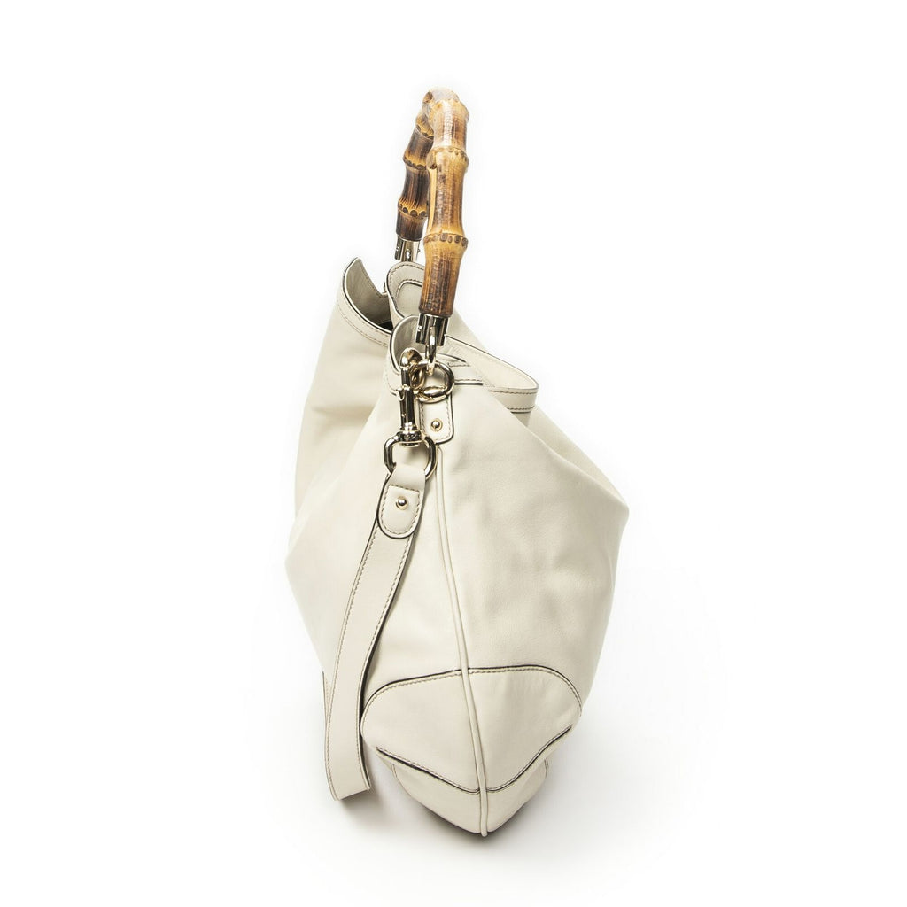 Gucci Peggy Bamboo Handle Hobo Ivory Calfskin Leather — view 4