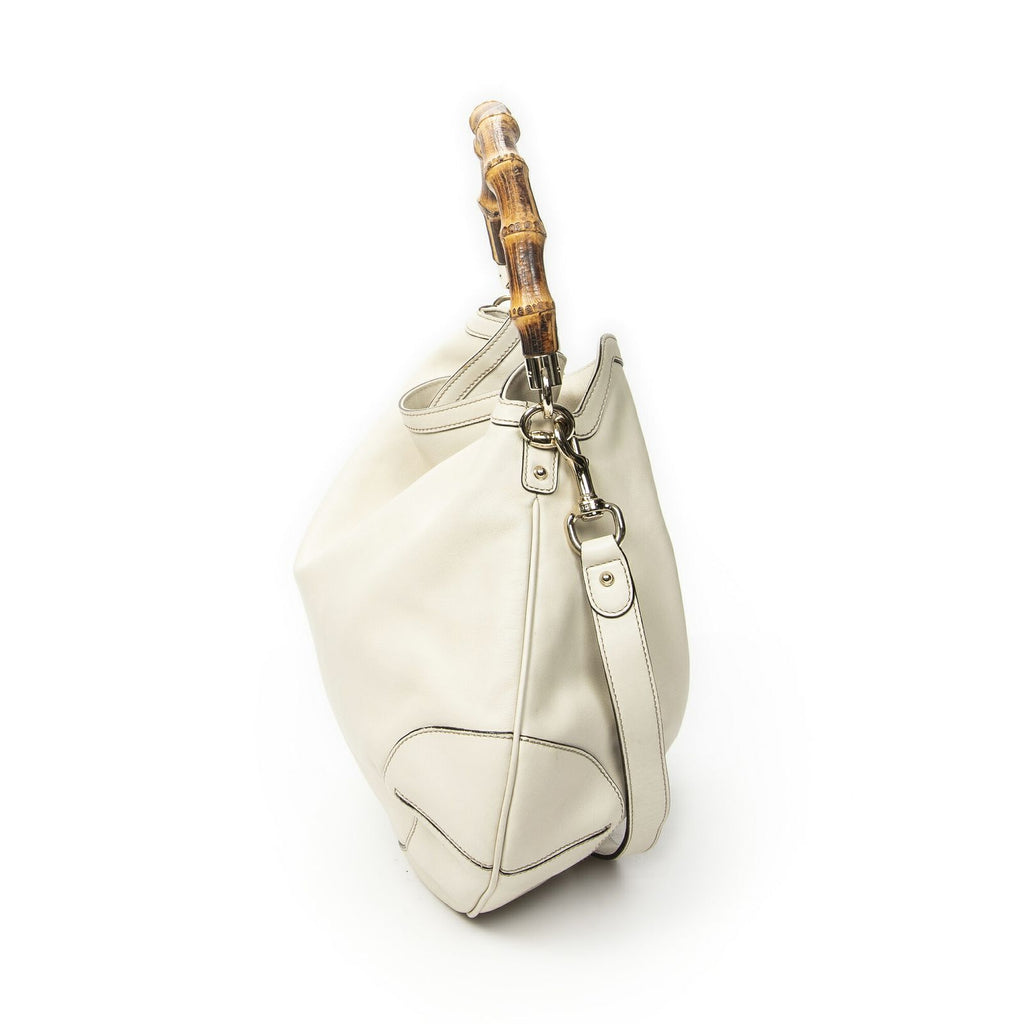 Gucci Peggy Bamboo Handle Hobo Ivory Calfskin Leather — view 3
