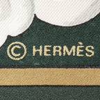 Hermes Scarf Green Yellow Twill Silk — view 4