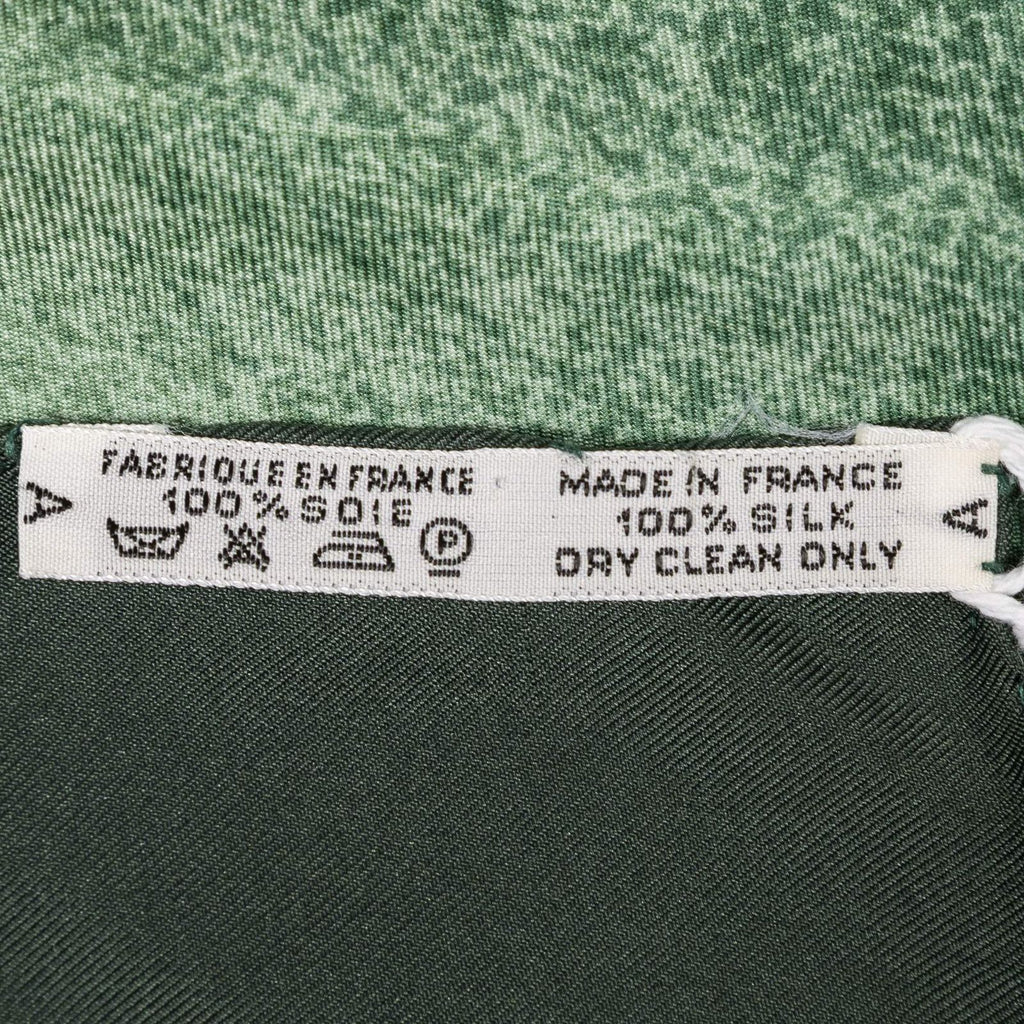 Hermes Scarf Green Yellow Twill Silk — view 5