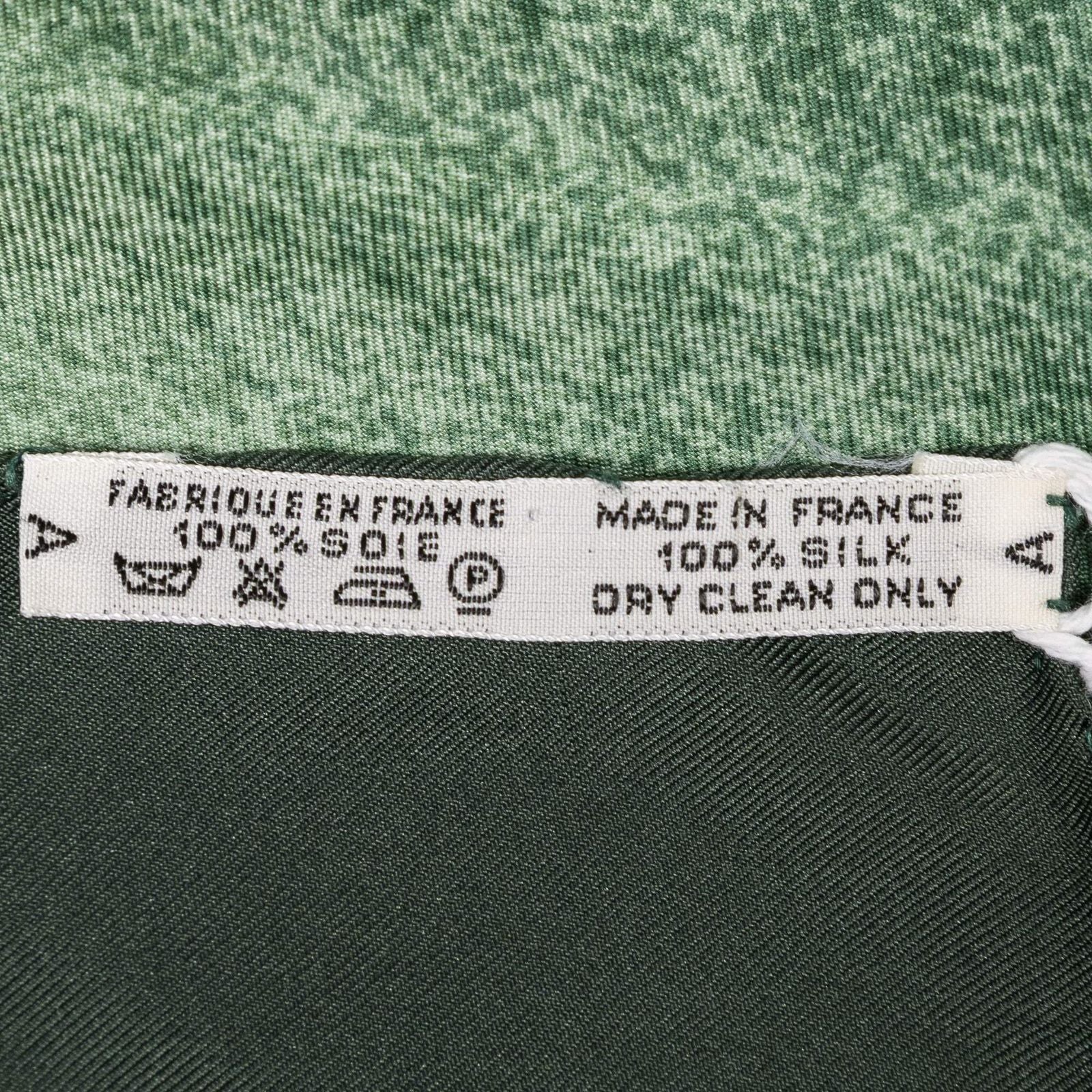 Hermes Scarf Green Yellow Twill Silk — view 5