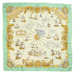 Hermes Scarf Green Gold Silk — view 2